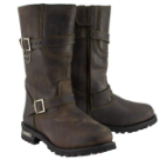 Milwaukee Leather  Men's Classic ‘Distressed Brown’ Motorcycle boot size 7.5 - Picture 2 of 2